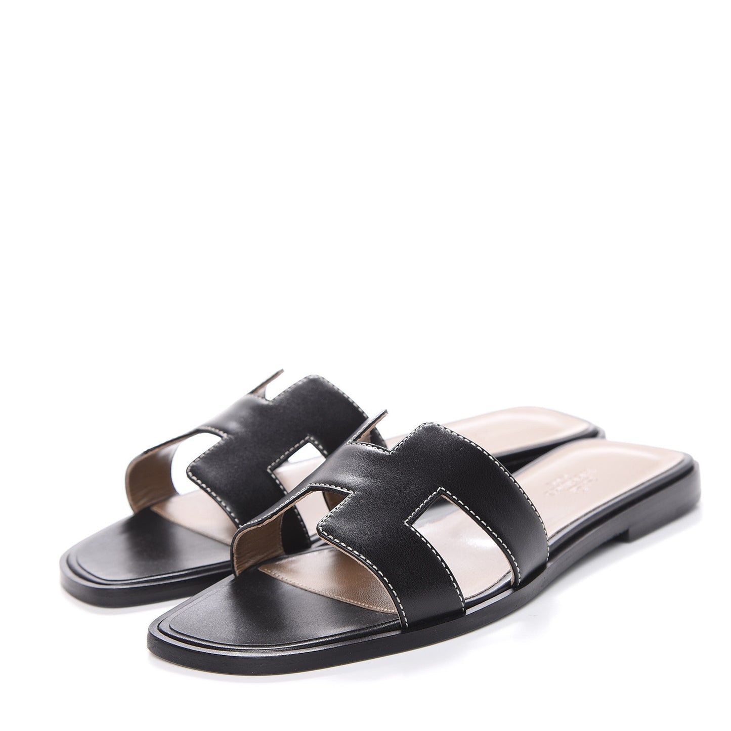 Box Calfskin Oran Sandals 37 Black