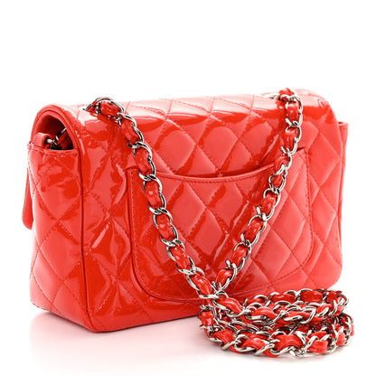 Chanel Patent Calfskin Quilted Mini Rectangular Flap Red 3 of 11