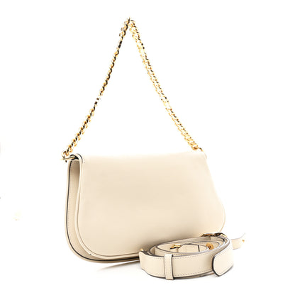 Gucci Roxy Calfskin Blondie Chain Shoulder Flap Bag Mystic White 3 of 10