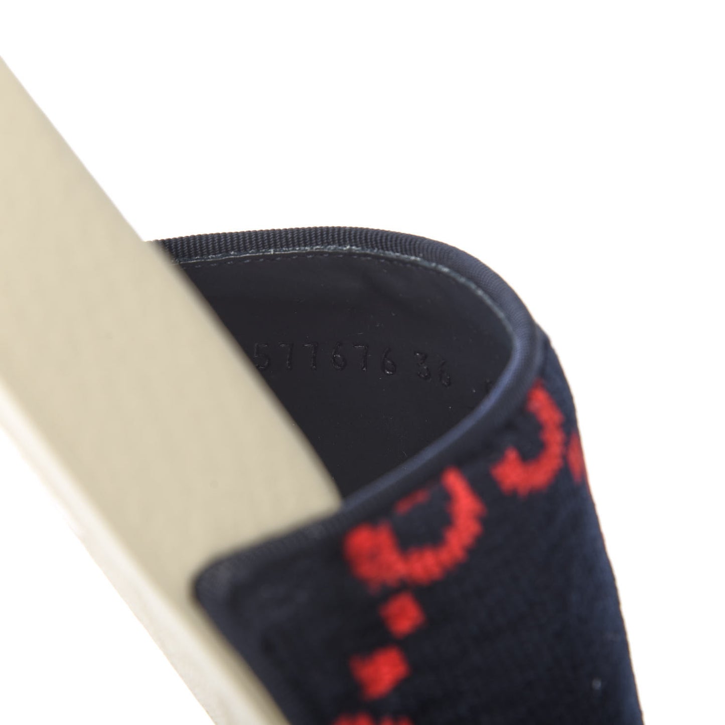 Terry Cloth GG Monogram Slide Sandals 36 Blue Red
