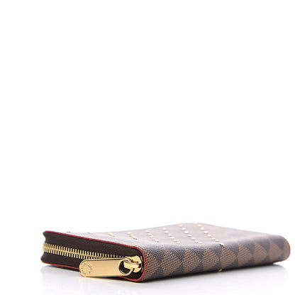 Louis Vuitton Damier Ebene Studded Zippy Wallet Cherry 3 of 8