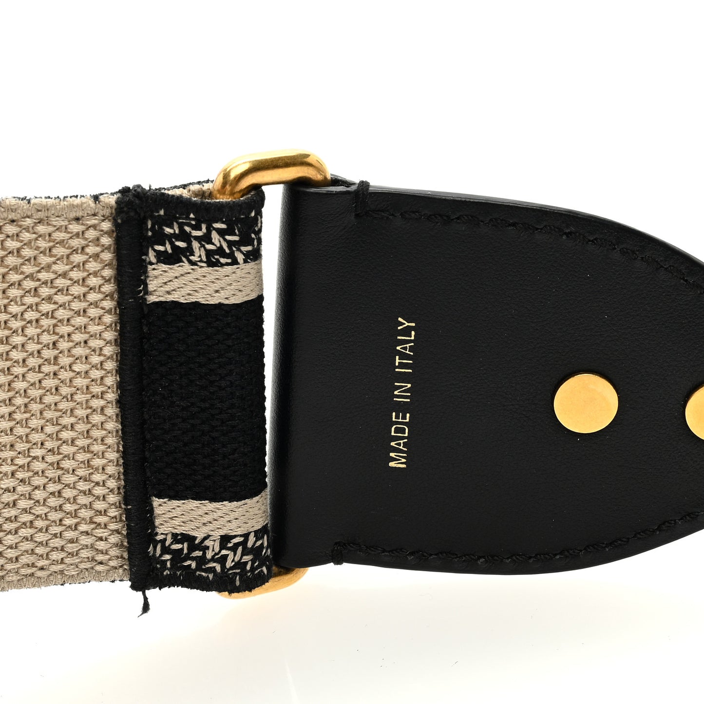 Canvas Embroidered Shoulder Strap Black