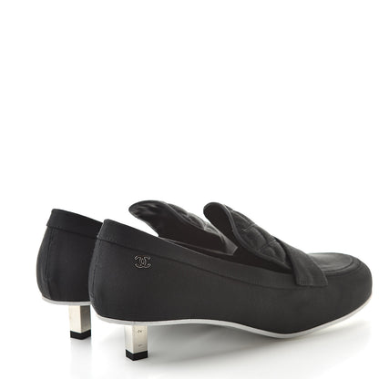Chanel Quilted Grosgrain CC Loafers 38 Black 4 of 8