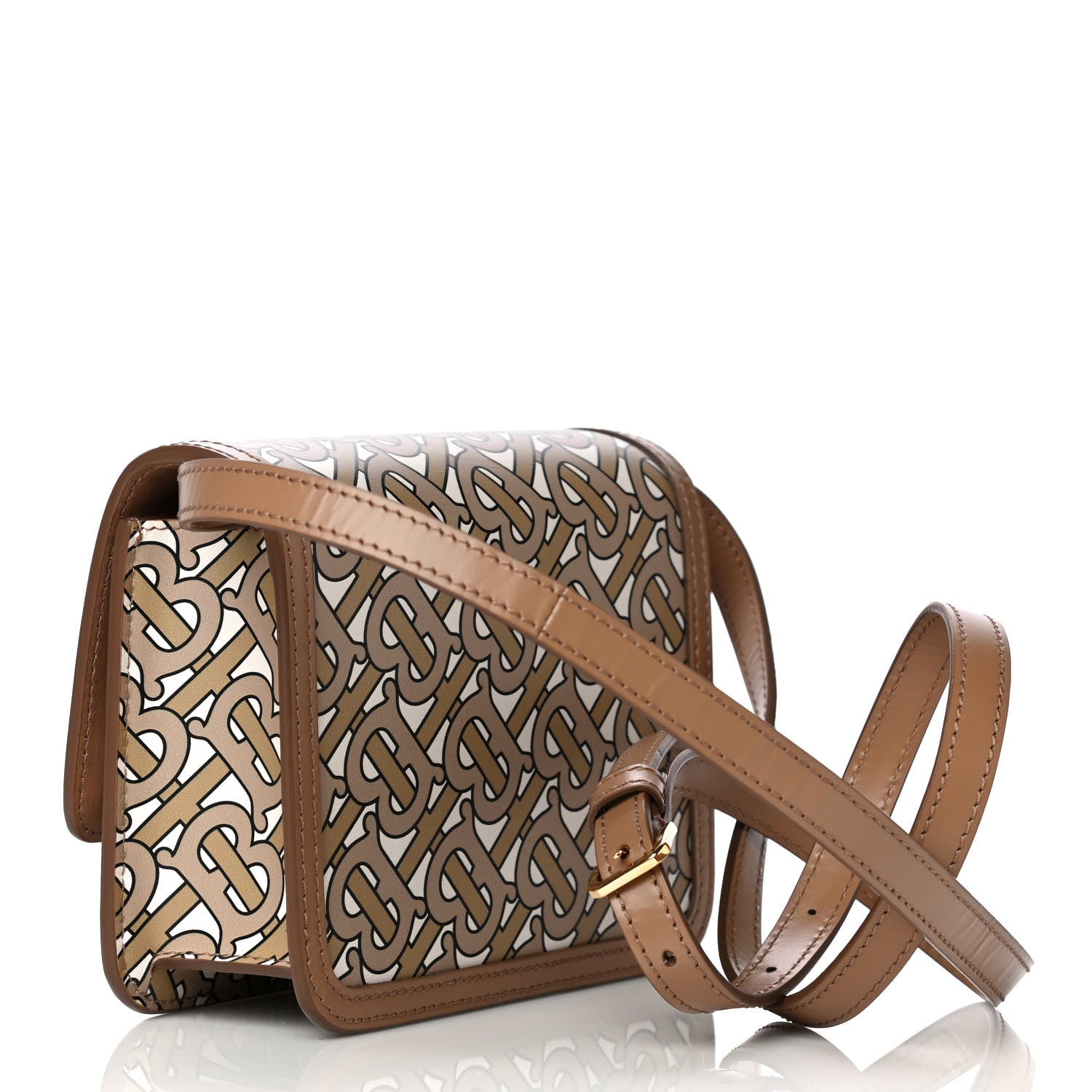 Burberry Calfskin Monogram Mini TB Bag Beige 3 of 16