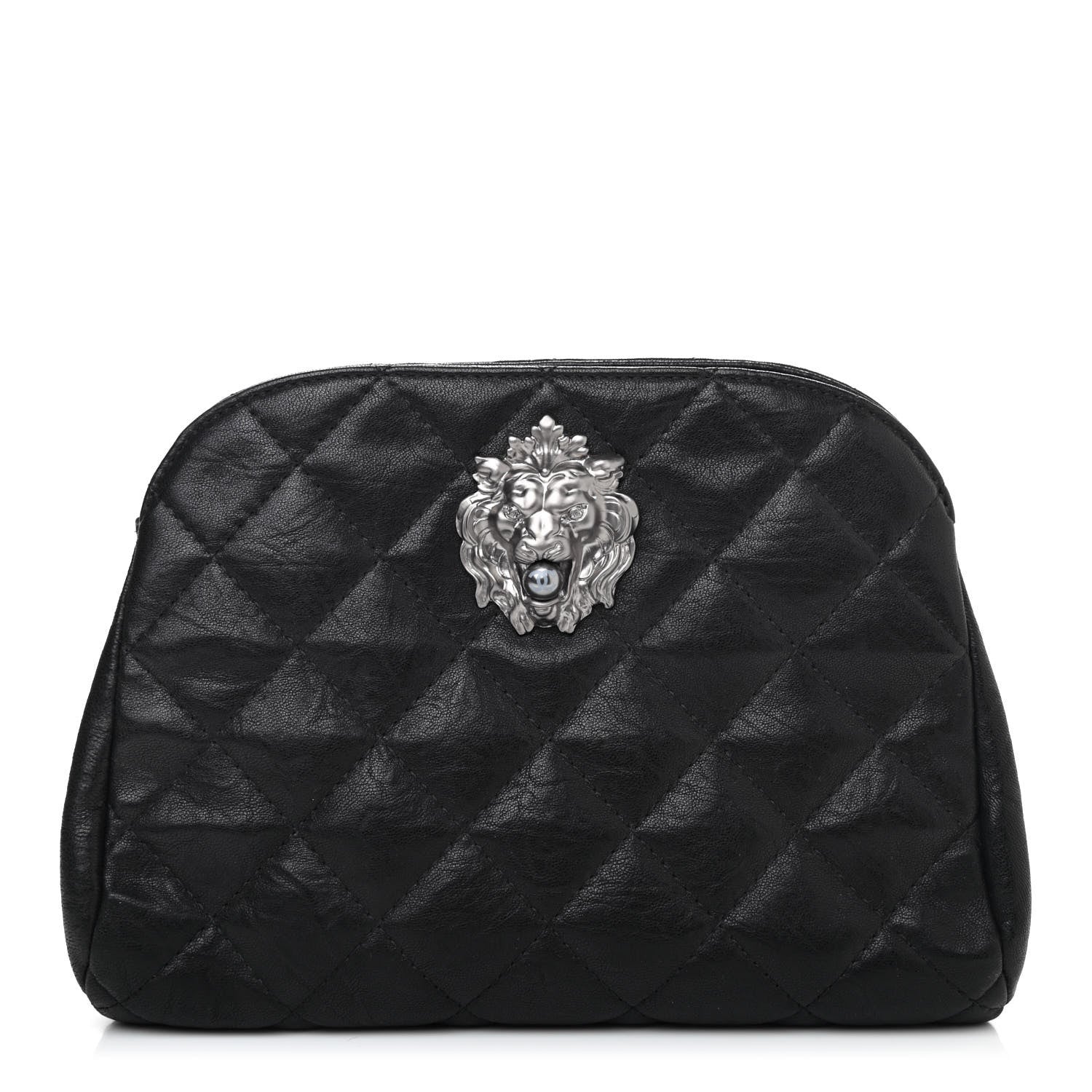 Chanel Aged Calfskin Quilted Leo Lion Clutch Black 1 of 4