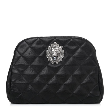 Chanel Aged Calfskin Quilted Leo Lion Clutch Black 1 of 4