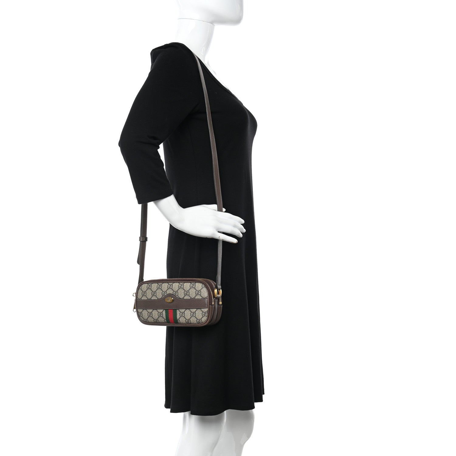 Gucci GG Supreme Monogram Web Mini Ophidia GG Bag Brown 2 of 13
