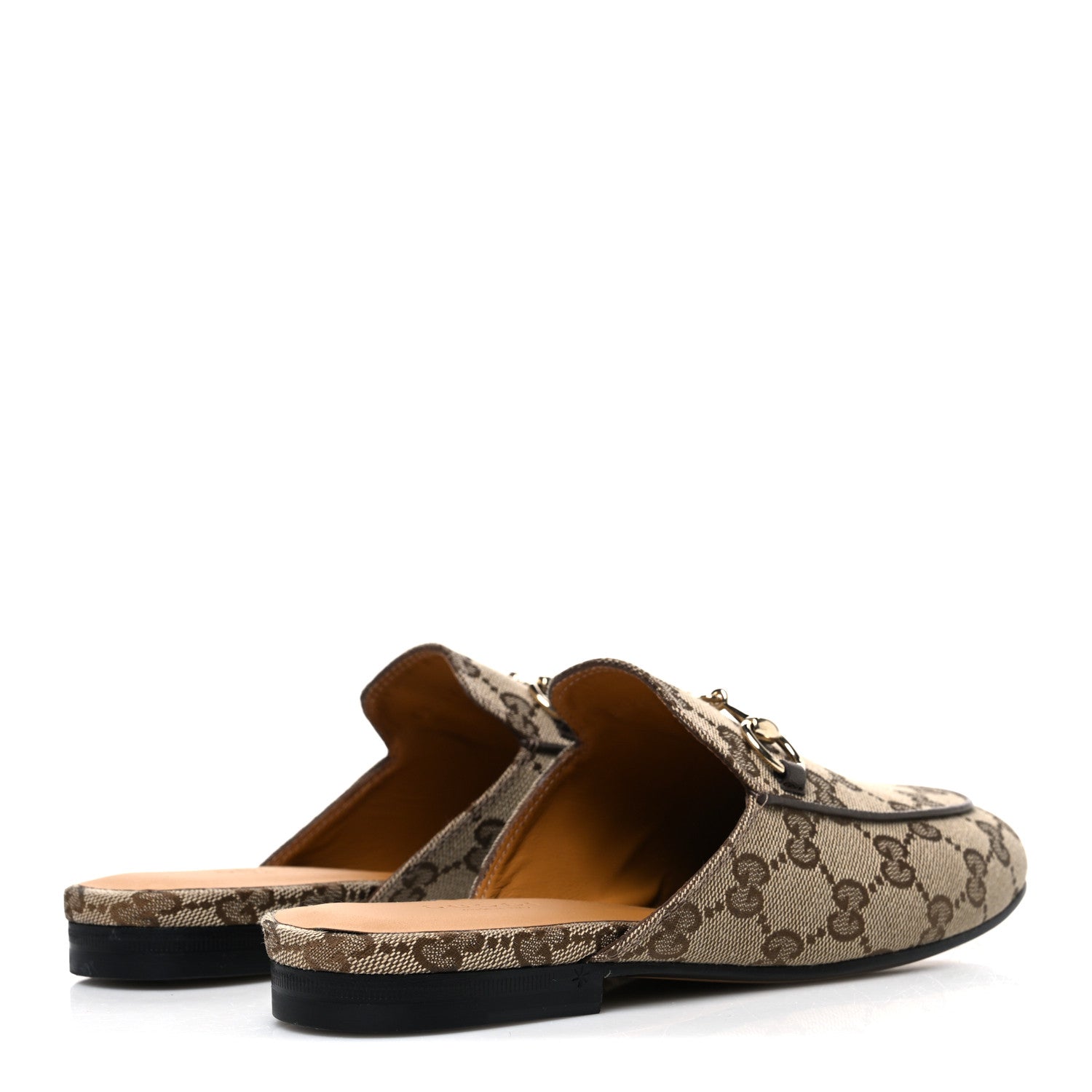 Gucci Canvas GG Monogram Horsebit Womens Princetown Slippers 35 Beige Ebony New Acero 5 of 10