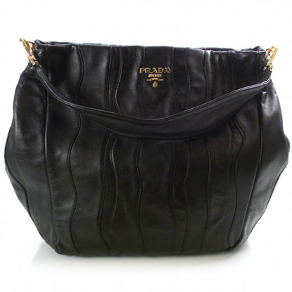 Prada Nappa Stripes Shoulder Bag Black 1 of 11