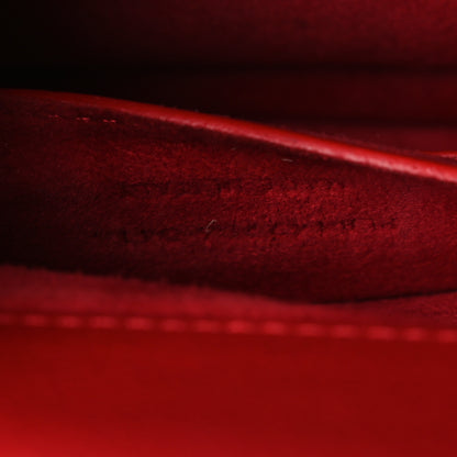 Saint Laurent Grained Calfskin Medium Monogram Sunset Satchel Red 7 of 12