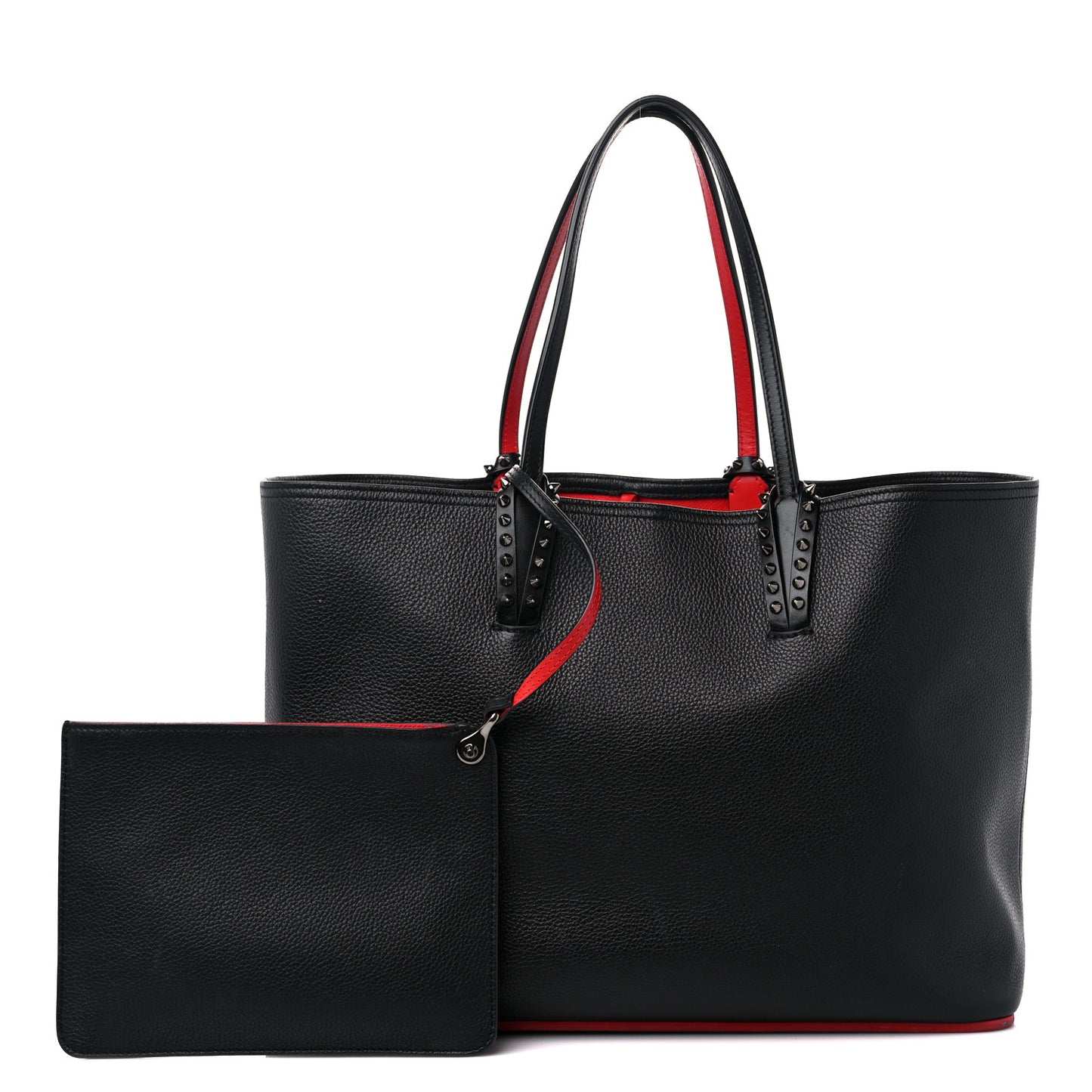 Calfskin Spikes East West Cabata Tote Black