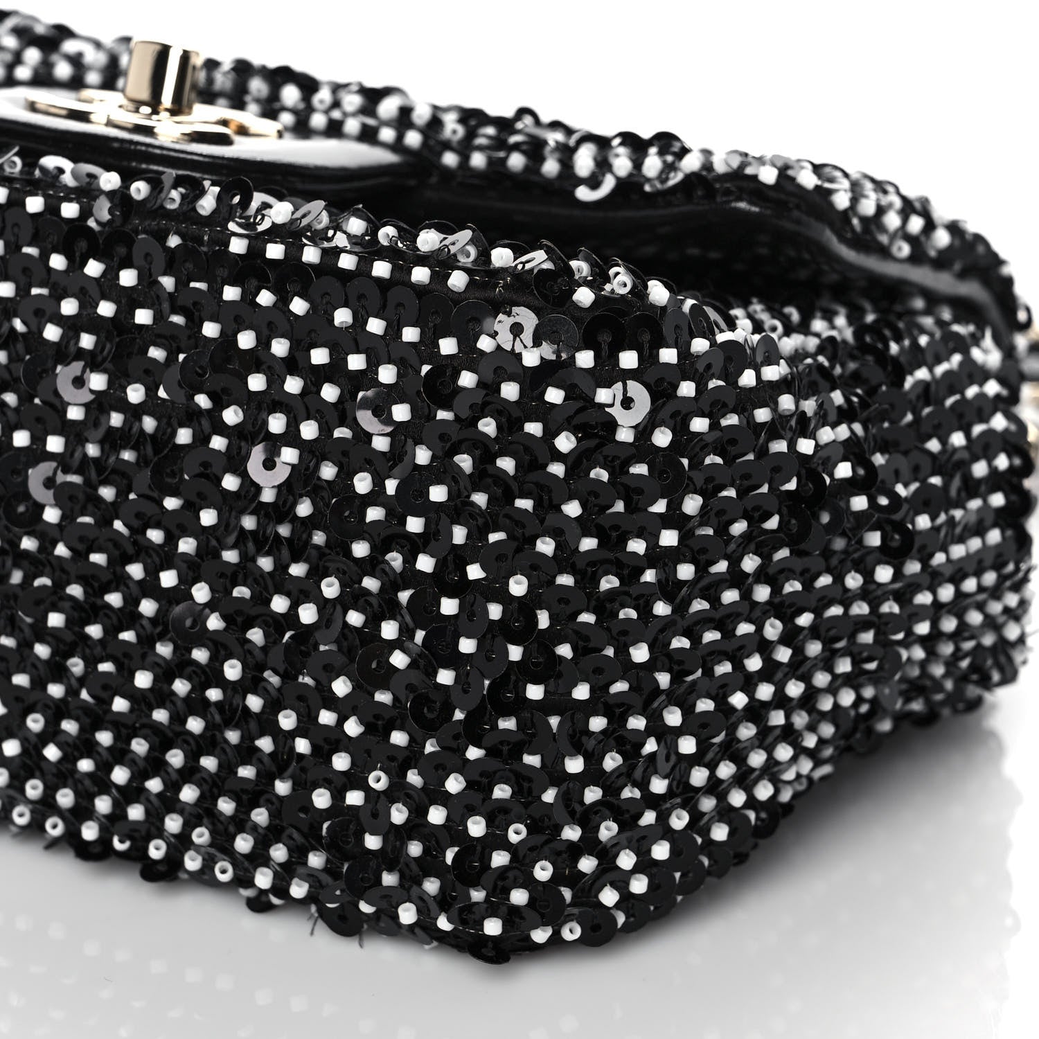 Chanel Sequin Mini Square Flap Black 10 of 11