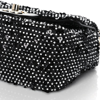 Chanel Sequin Mini Square Flap Black 10 of 11