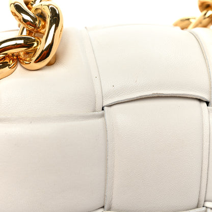 Bottega Veneta Lambskin Maxi Intreccio Padded Chain Cassette Crossbody Bag White 21 of 22
