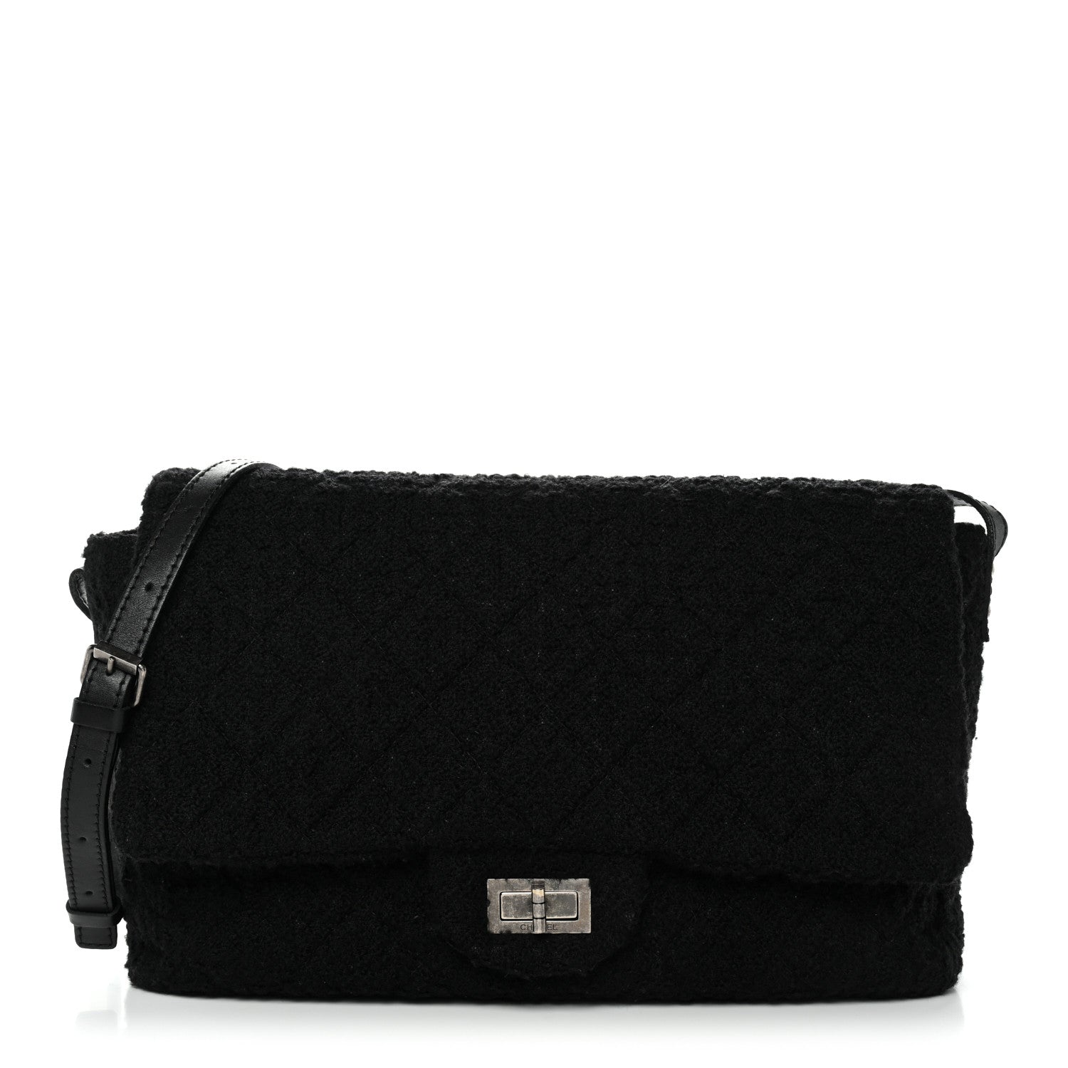 Chanel Easy Tweed Jumbo Reissue Messenger Flap Black 2 of 23