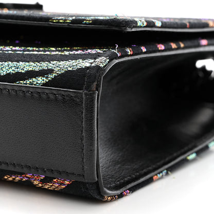 Saint Laurent Canvas Calfskin Metallic Tiger Print Small Monogram Kate Satchel Black Multicolor 10 of 15