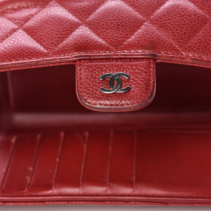 Chanel Caviar Quilted Large Flap Wallet Dark Red 13 of 24