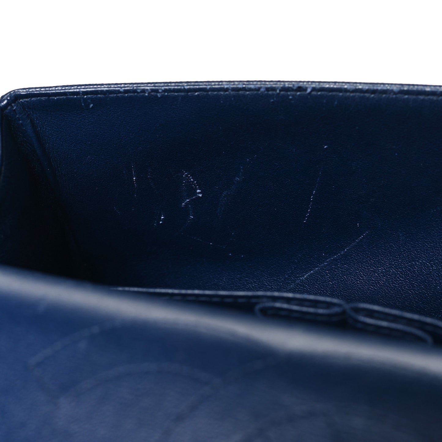 Caviar Quilted Jumbo Double Flap Navy Blue