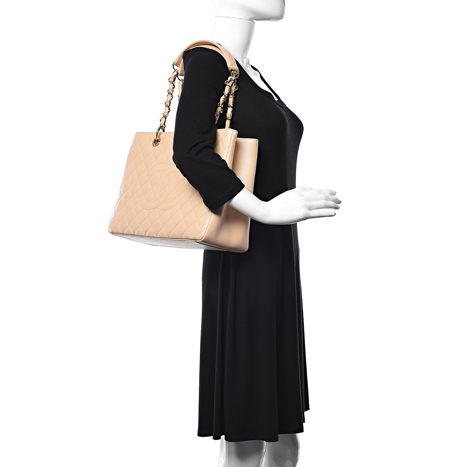 Chanel Caviar Quilted Grand Shopping Tote GST Beige Clair 2 of 11