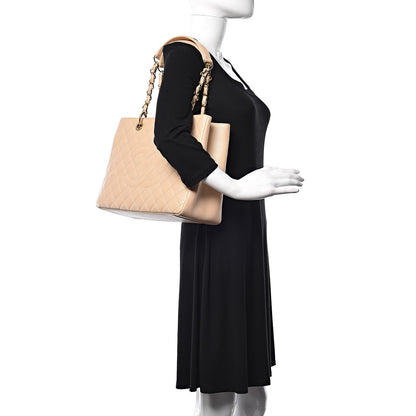 Chanel Caviar Quilted Grand Shopping Tote GST Beige Clair 2 of 11