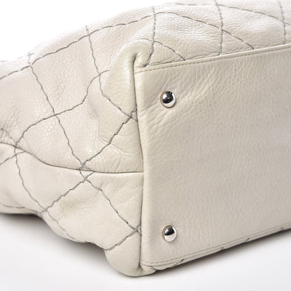 Chanel Glazed Calfskin Large On The Road Tote Light Grey 6 of 22