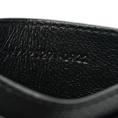 Saint Laurent Grain De Poudre Matelasse Chevron Monochrome Monogram Credit Card Case Black 6 of 8