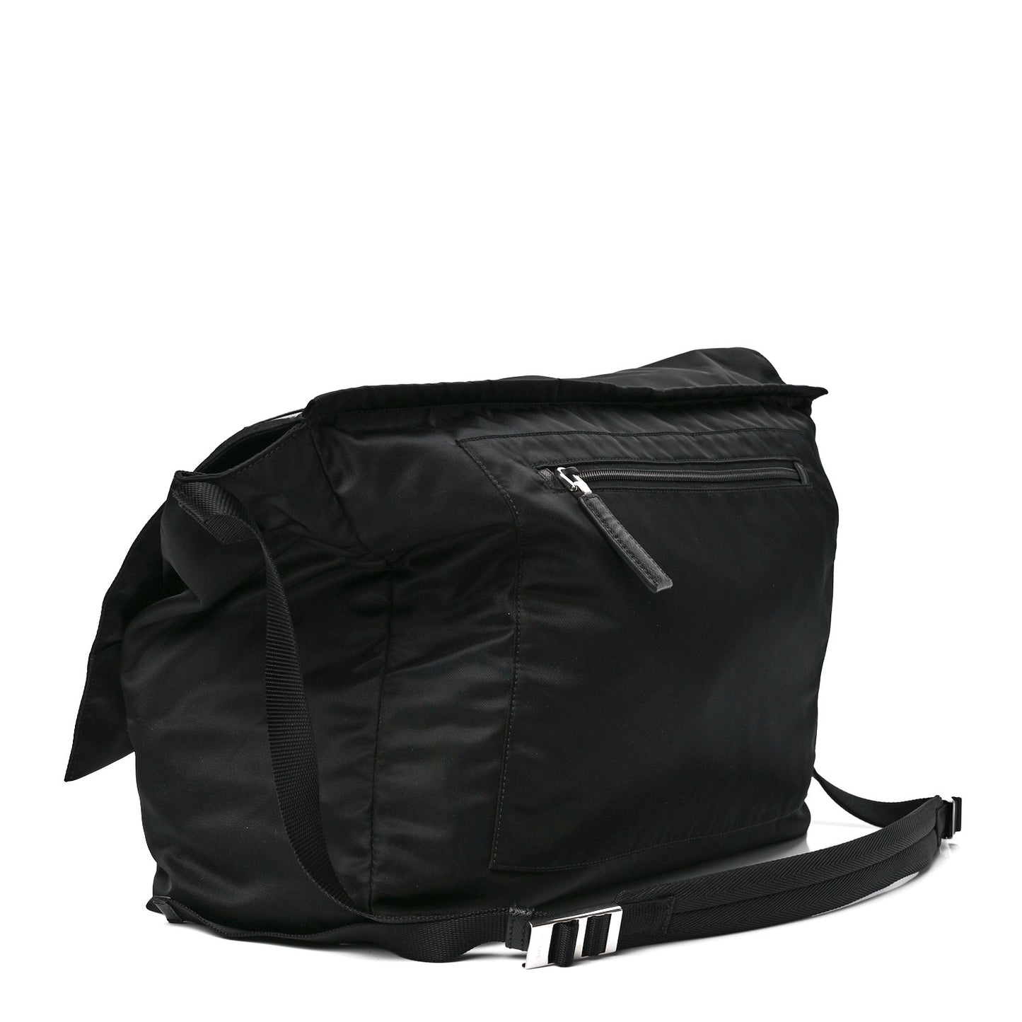 Tessuto Nylon Saffiano Racing Logo Messenger Bag Black