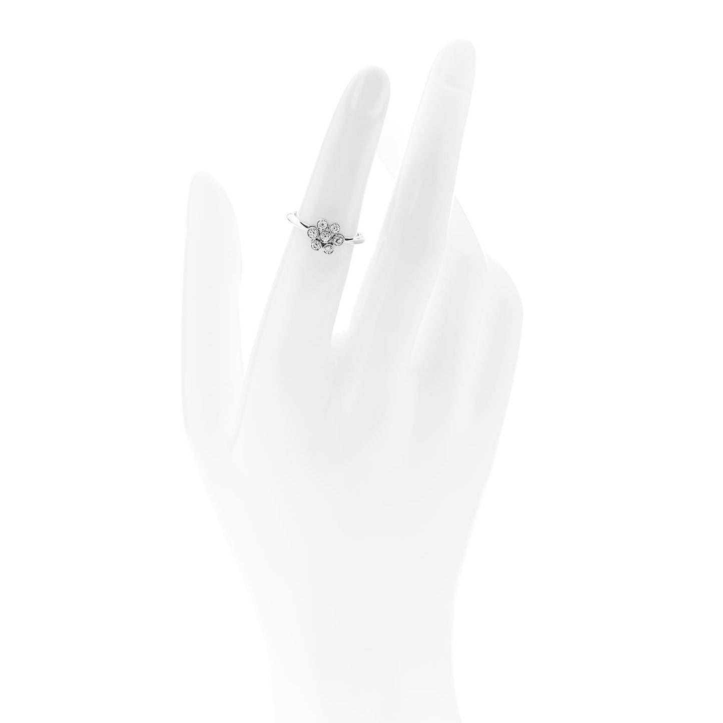 Platinum Diamond Enchant Flower Ring 48 4.5