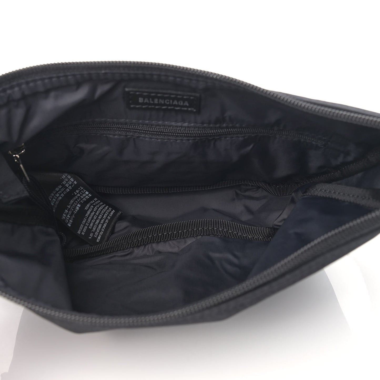 Recycled Sport Nylon Logo Embroidered Wheel Sling Bag Black White