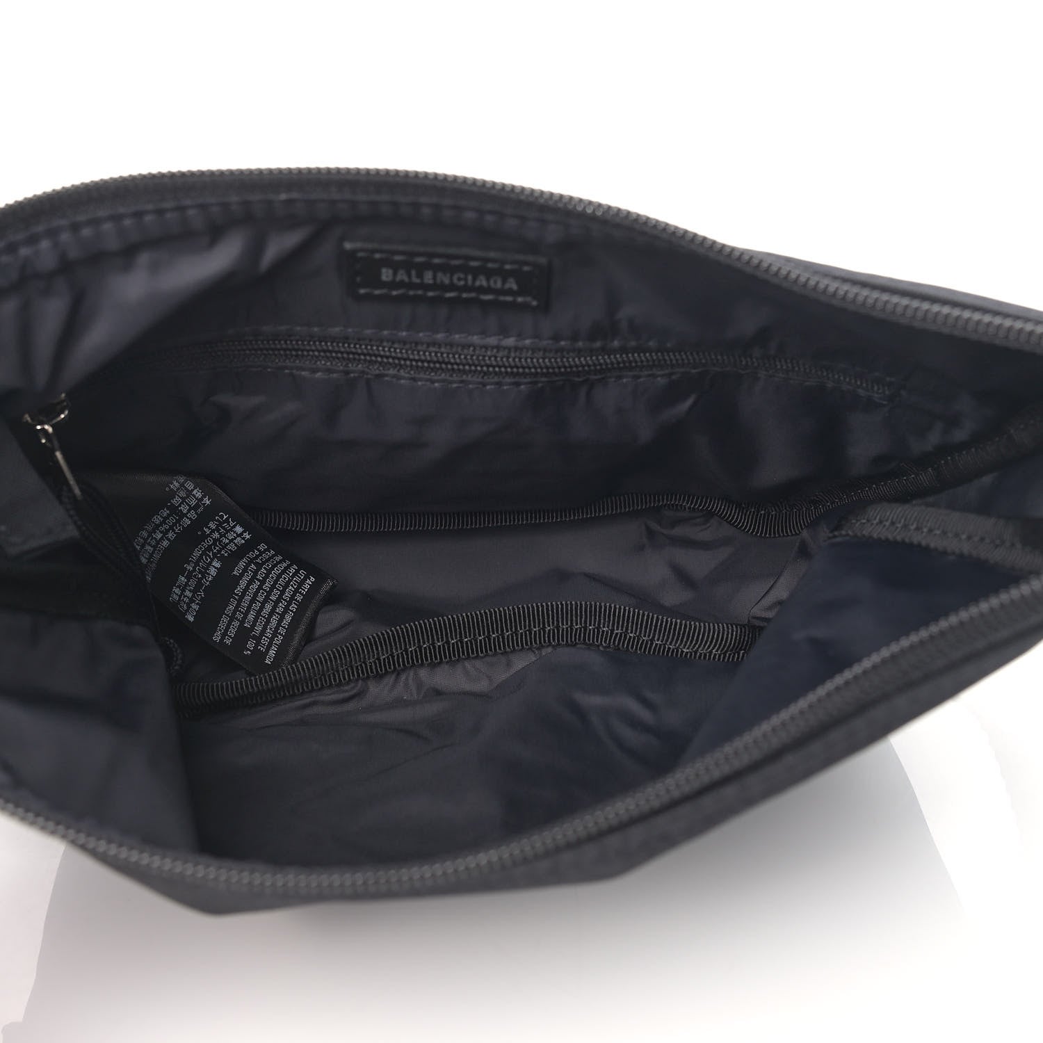 Balenciaga Recycled Sport Nylon Logo Embroidered Wheel Sling Bag Black White 5 of 9
