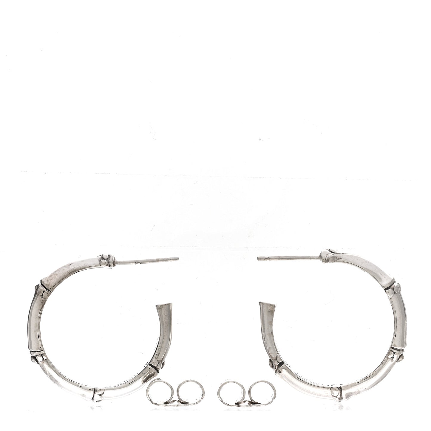 Sterling Silver Small Bamboo Hoop Earrings