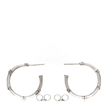 John Hardy Sterling Silver Small Bamboo Hoop Earrings 3 of 5