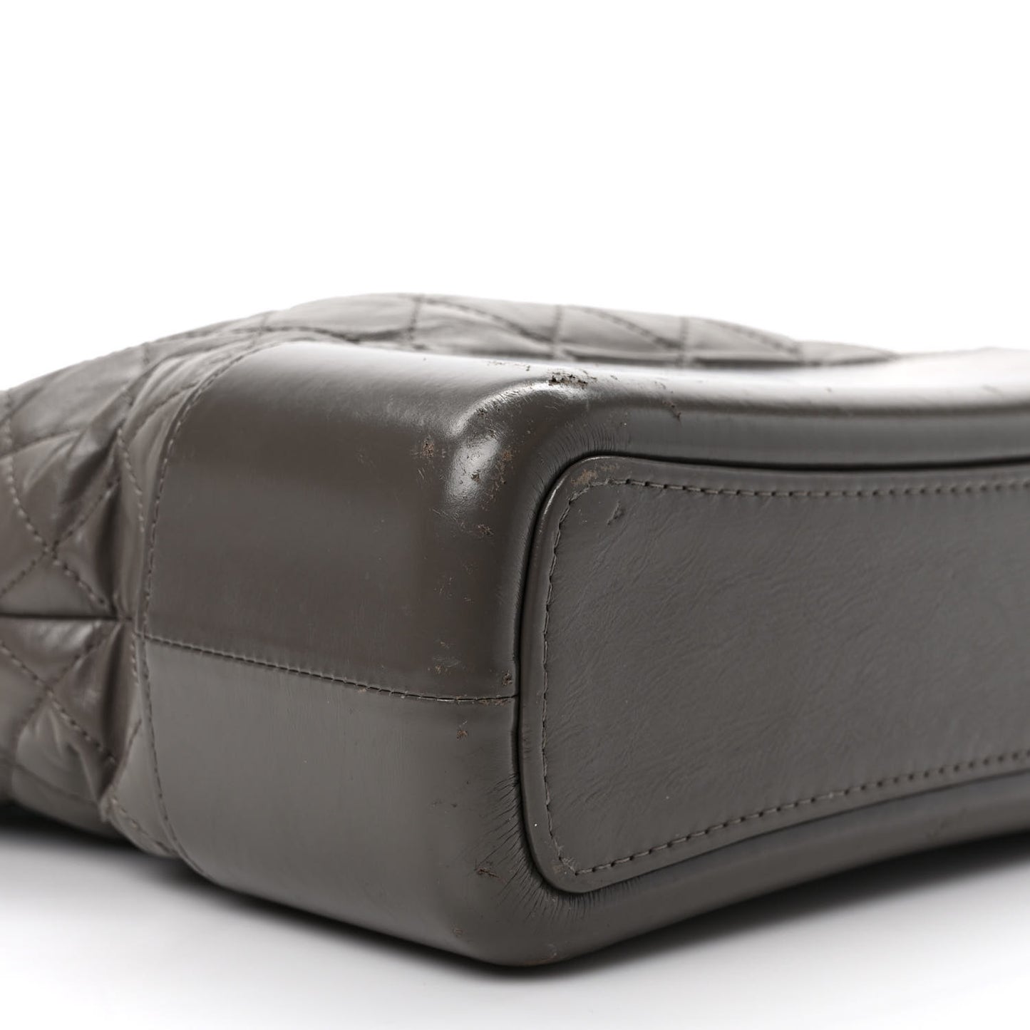 Aged Calfskin Quilted Medium Gabrielle Hobo Grey