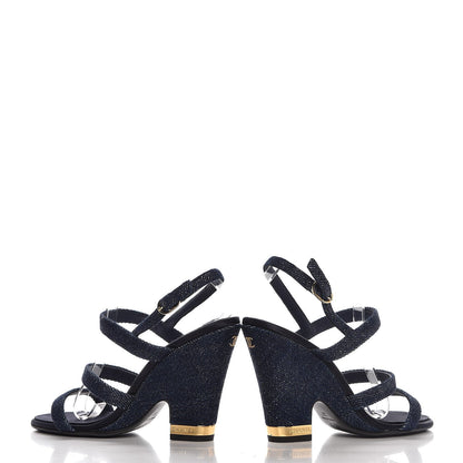 Chanel Denim Sandals 37 Dark Blue 5 of 10