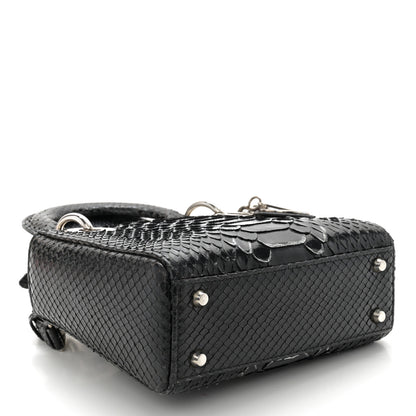 Christian Dior Snakeskin Mini Lady Dior Black 4 of 9