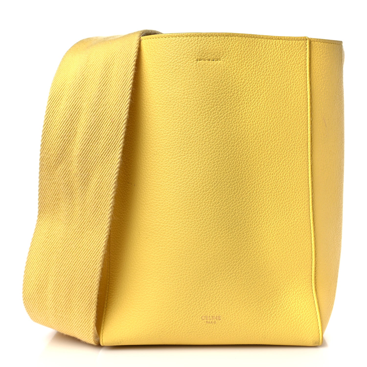 Celine Soft Grained Calfskin Small Sangle Bucket Bag Citron 1 of 9