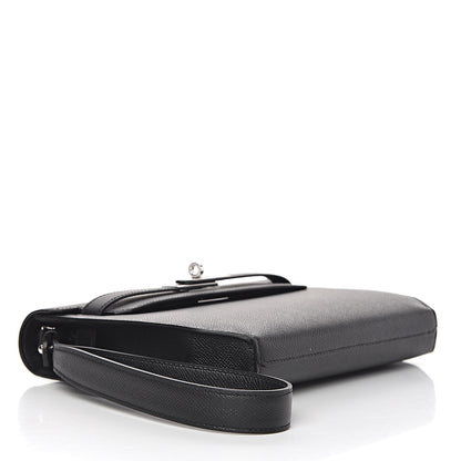 Hermes Epsom Kelly Depeches 25 Pouch Black 4 of 8