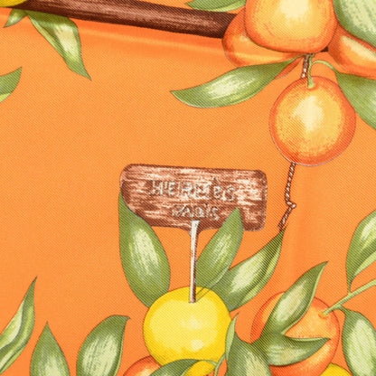 Hermes Silk Oranges Et Citrons Pocket Square Scarf 3 of 5