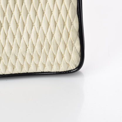 Chanel Vinyl Lambskin Quilted Shoulder Flap Beige Black 16 of 16