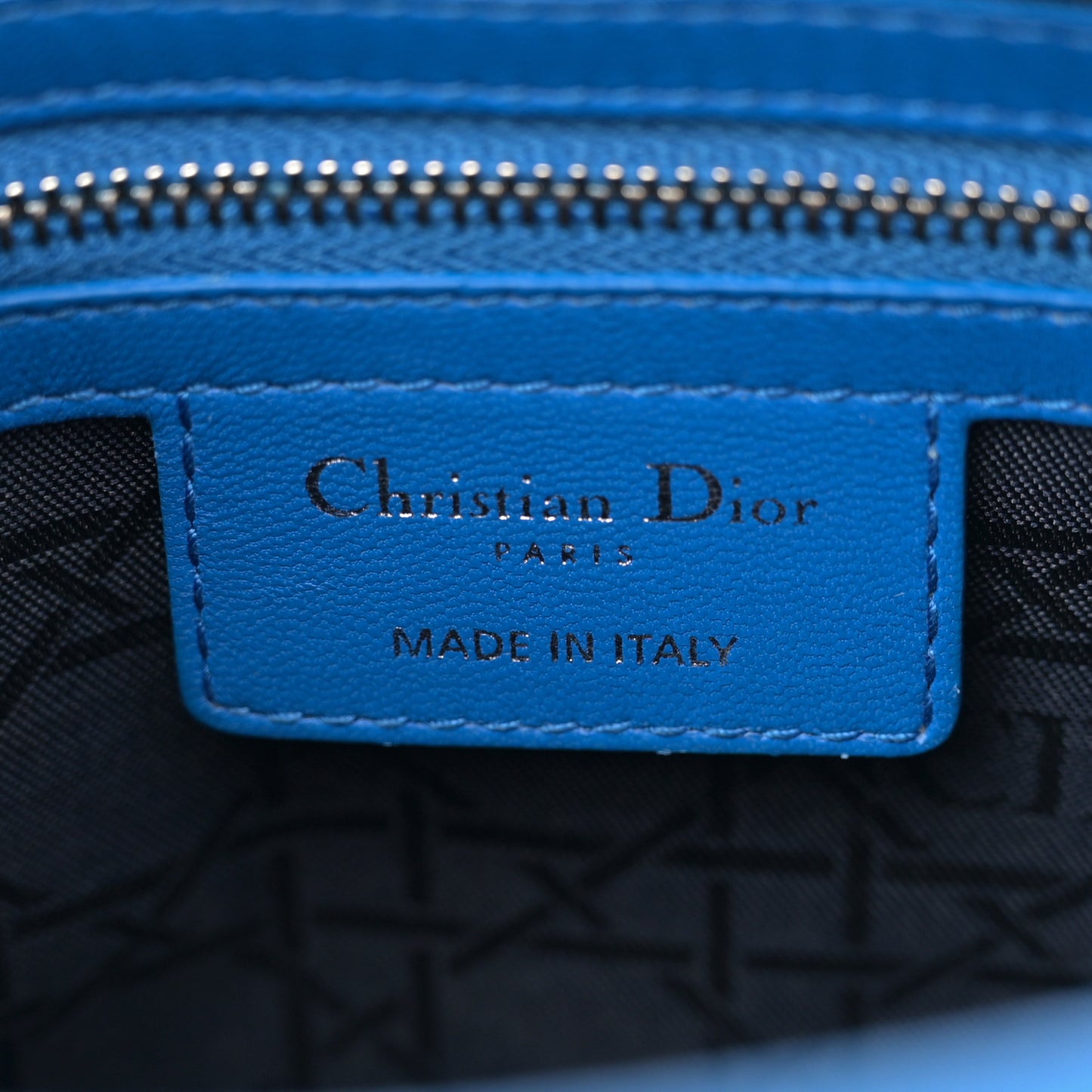 Lambskin Cannage Medium Lady Dior Blue Persan