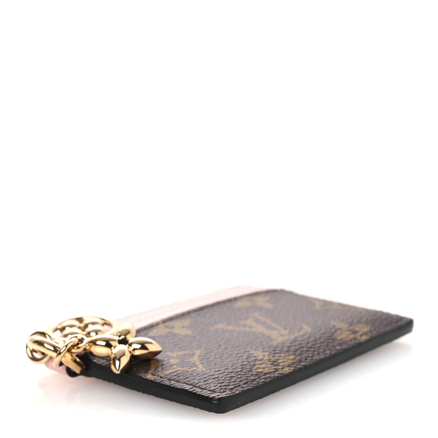 Monogram LV Charms Card Holder Rose Ballerine