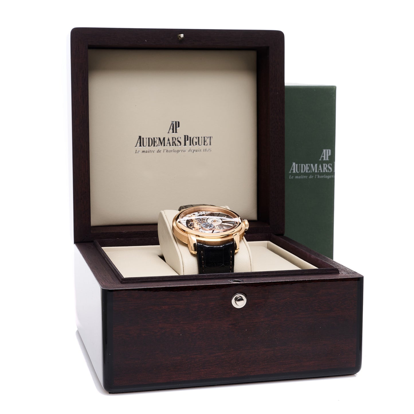 18K Rose Gold Alligator 47mm Millenary 4101 Automatic Watch Silver 15350OR.OO.D093CR.01
