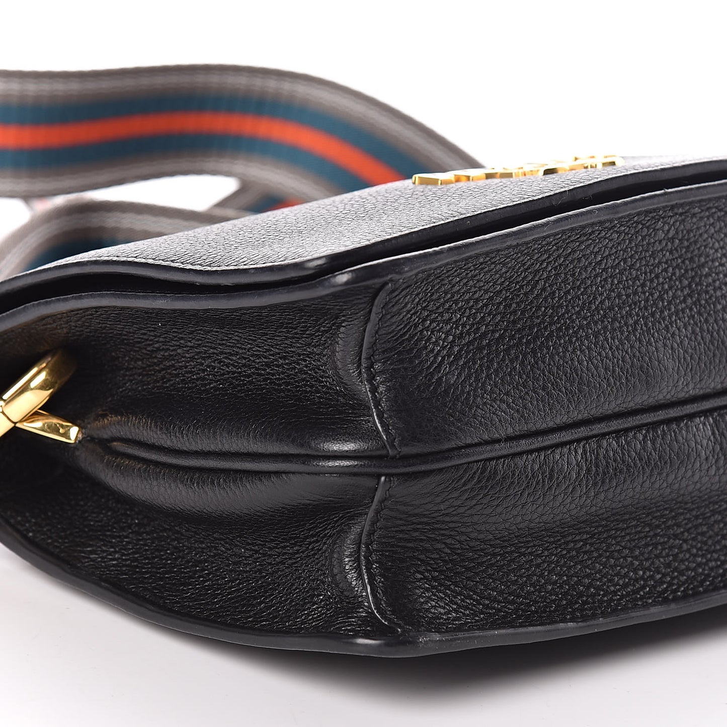 Vitello Daino Flap Crossbody Black