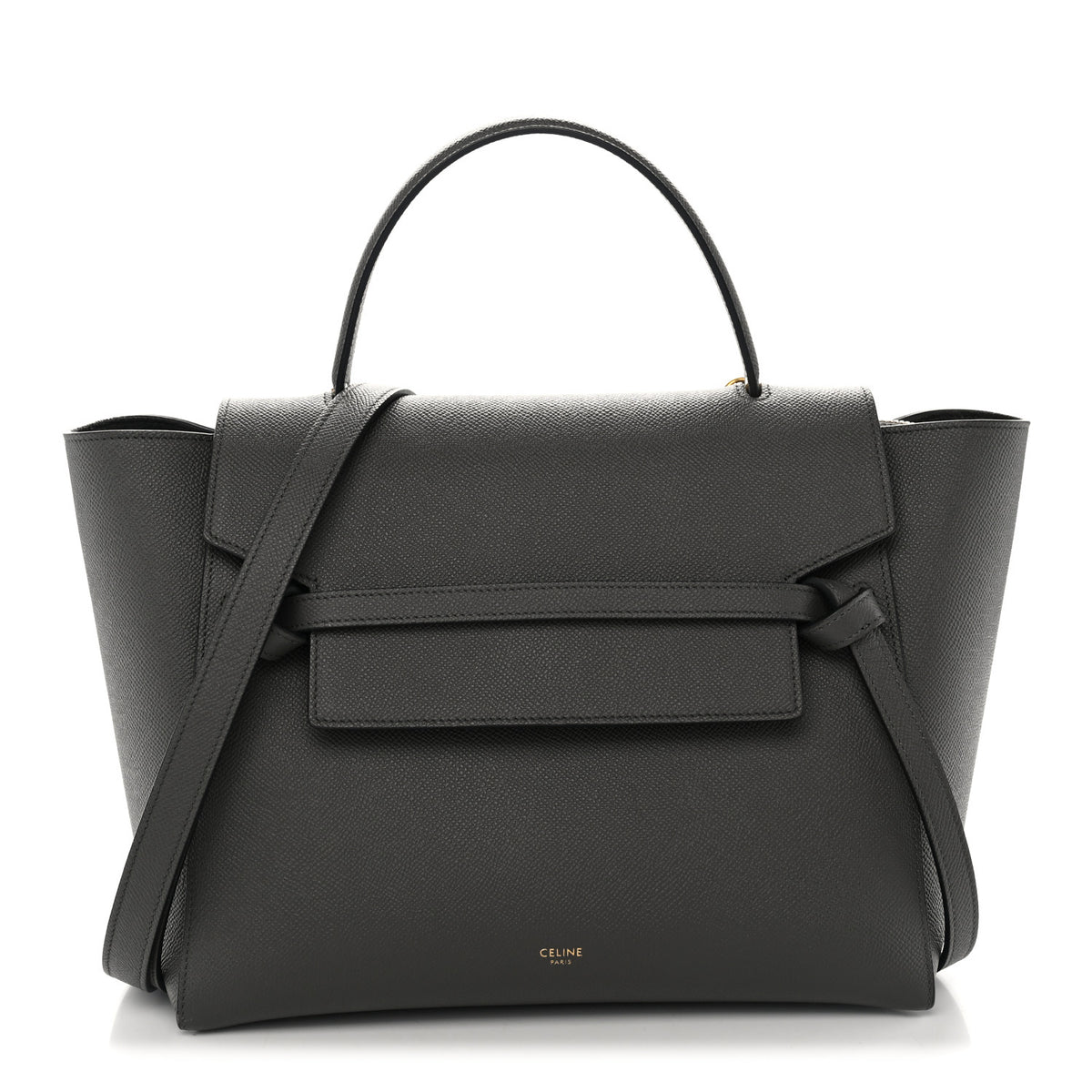 Grained Calfskin Mini Belt Bag Grey
