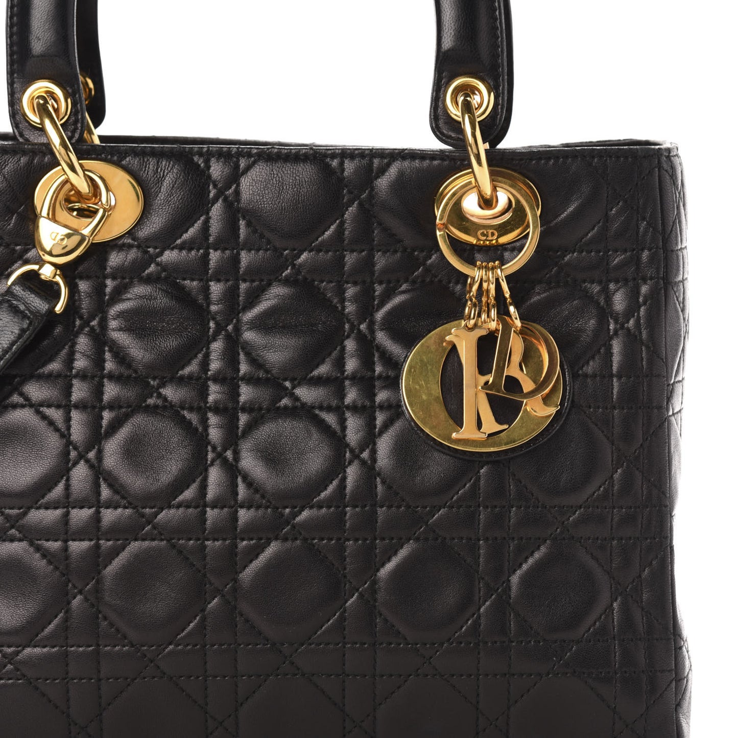 Lambskin Cannage Medium Lady Dior Black
