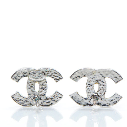 Chanel Crystal Timeless CC Earrings Silver 3 of 4