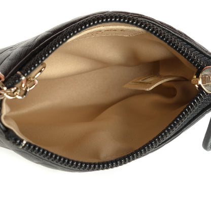 Chanel Lambskin Camellia Embossed Key Holder Case Black 5 of 7