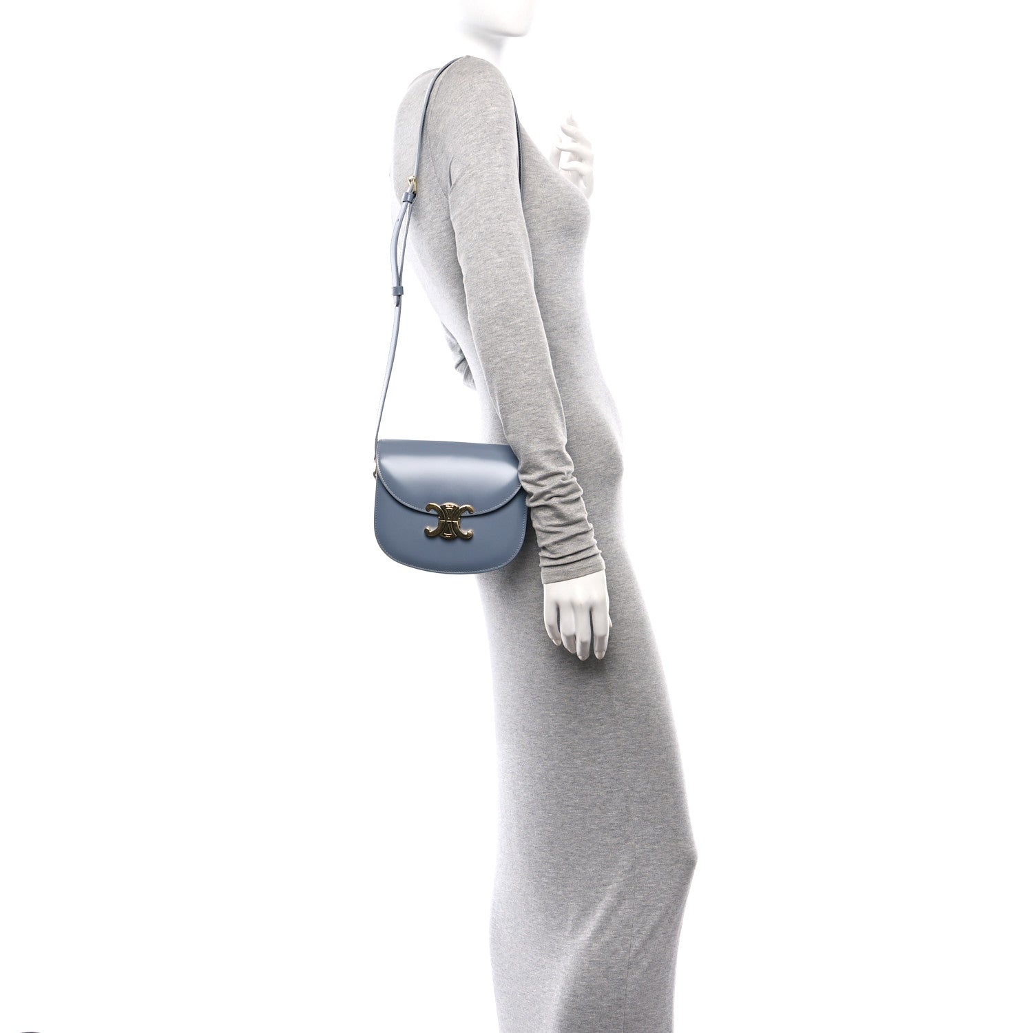 Celine Shiny Calfskin Teen Besace Blue Grey 2 of 9