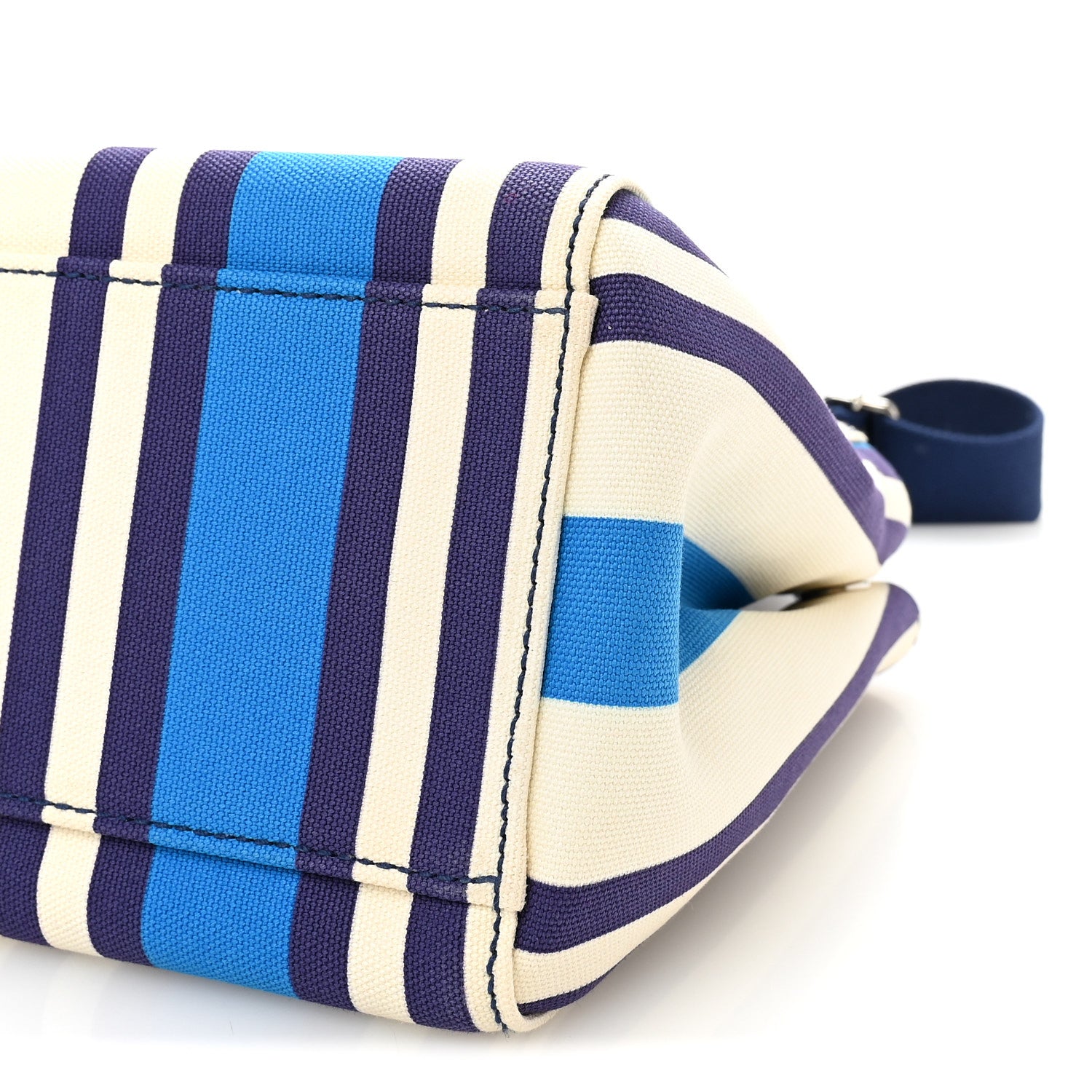 Miu Miu Canapa Vitello Striped Small Tote Turchese 10 of 10