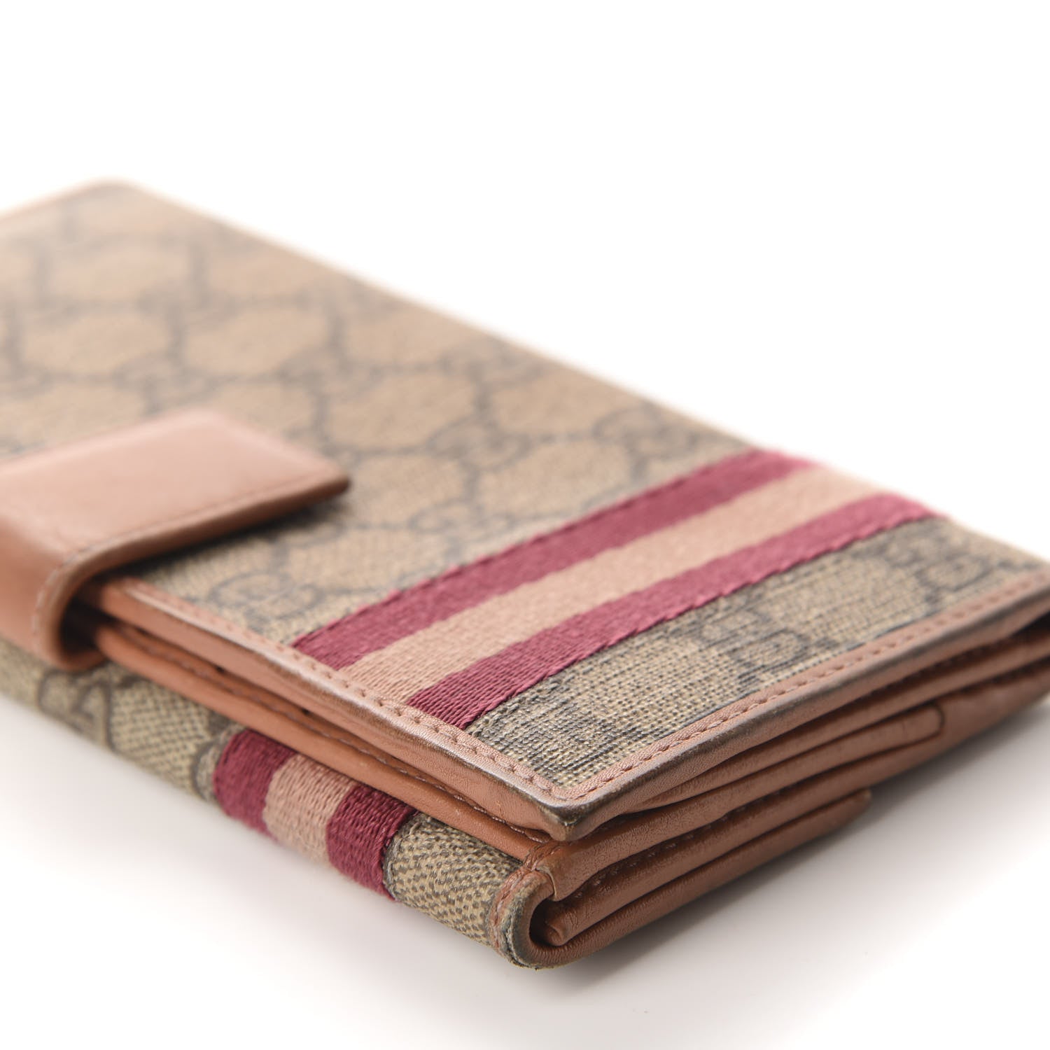 Gucci GG Supreme Monogram Web Continental Wallet Pink 9 of 11